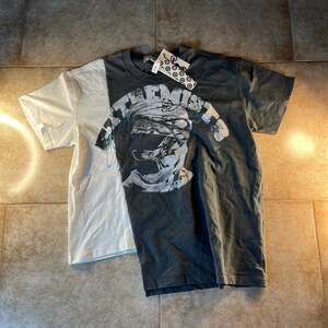 Y2k Streetwear Graphic Print T-Shirt Black White Tee size L
